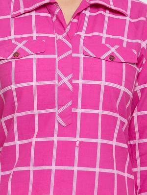 checkered straight kurta - 16634109 - Standard Image - 4