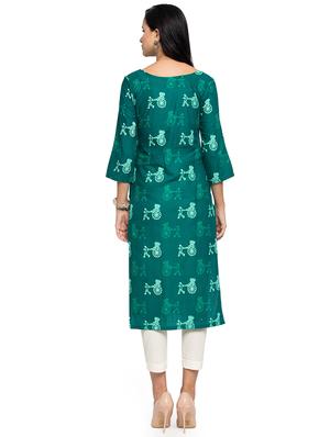 conversational straight kurta - 16634112 - Standard Image - 3
