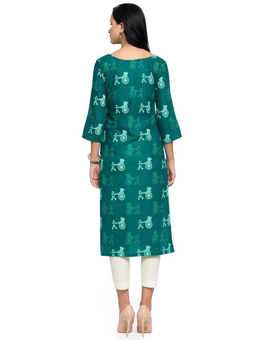 conversational straight kurta - 16634112 - Zoom Image - 3