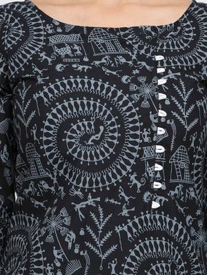 warli print straight kurta - 16634114 - Standard Image - 4