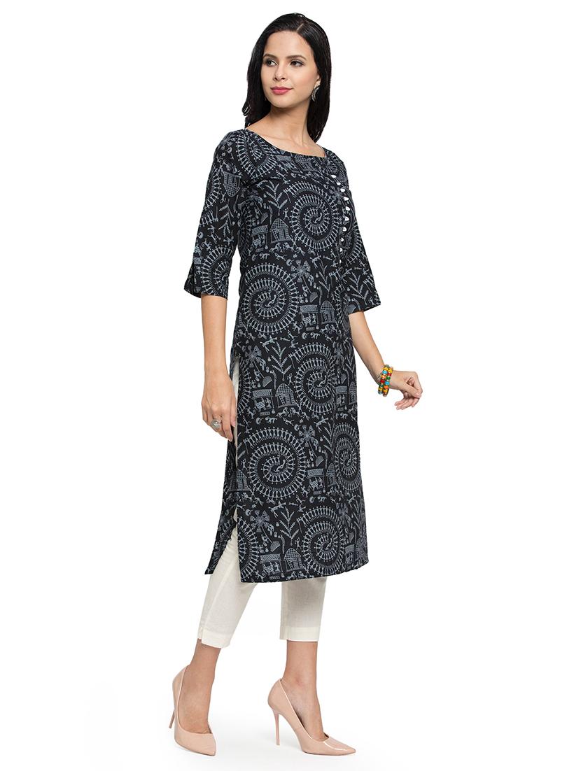 warli print straight kurta - 16634114 - Zoom Image - 2