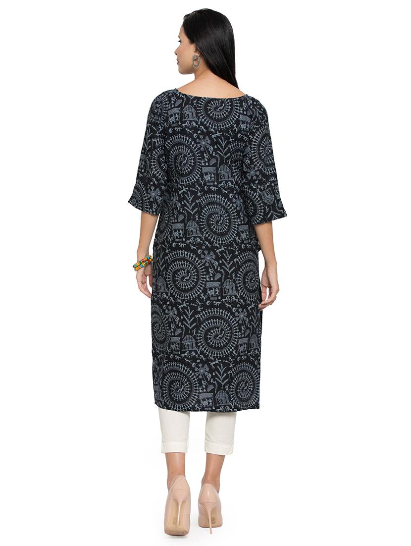 warli print straight kurta - 16634114 - Zoom Image - 3