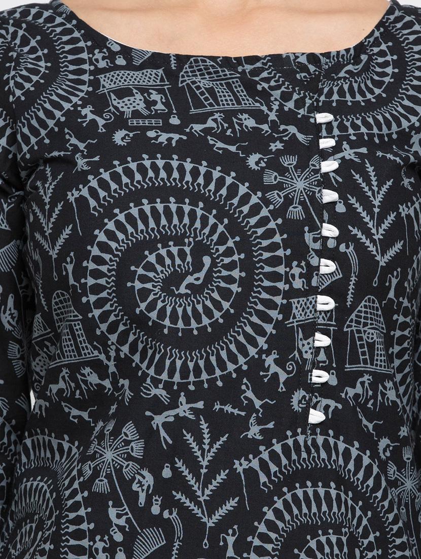warli print straight kurta - 16634114 - Zoom Image - 4