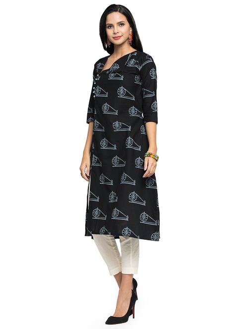 conversational straight kurta - 16634115 - Standard Image - 1