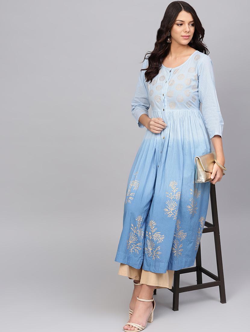 tie & die a-line kurta - 16634155 - Zoom Image - 1