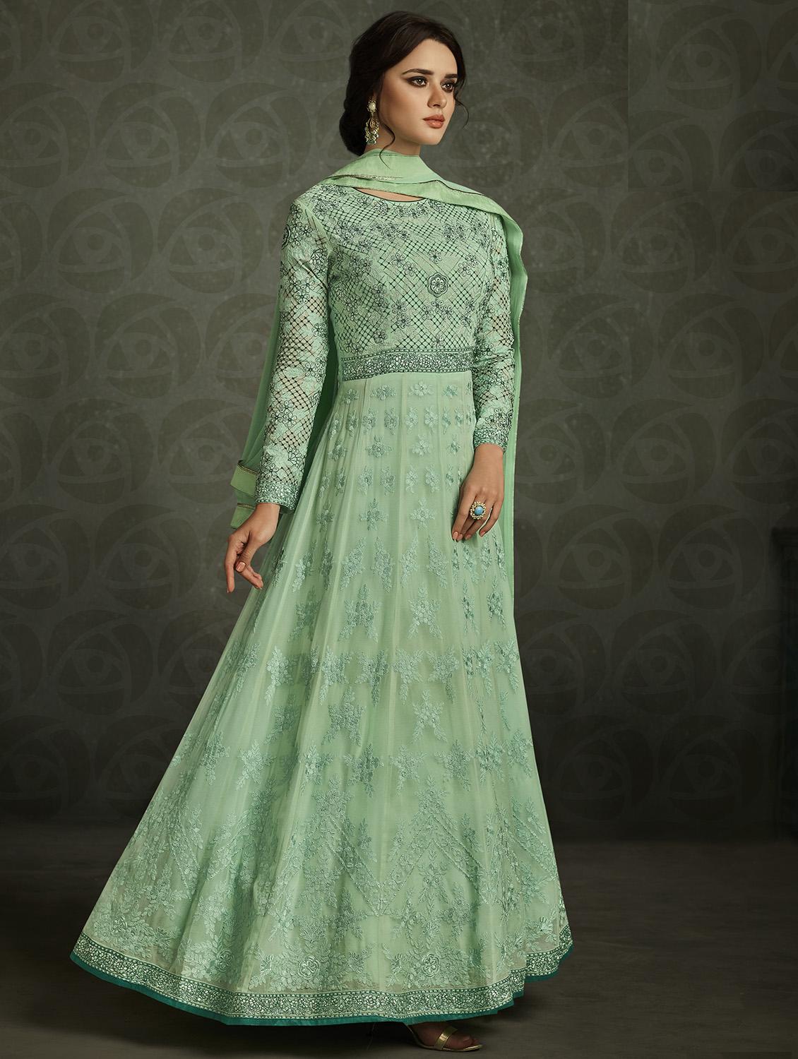 embroidered semi-stitched suit - 16634184 - Zoom Image - 1