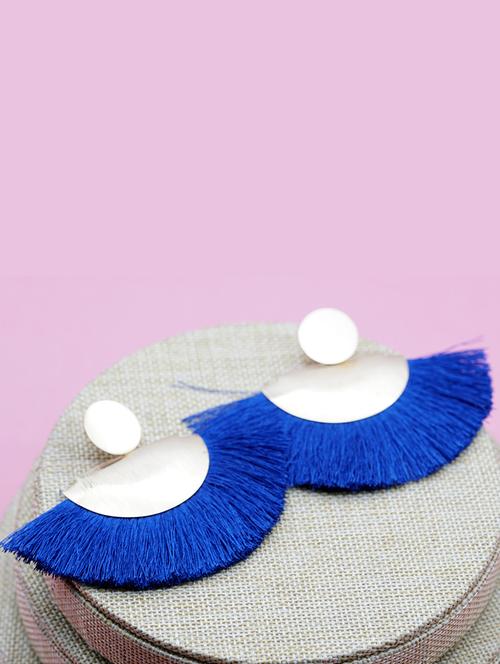 blue gold plated drop earring - 16634377 - Standard Image - 1
