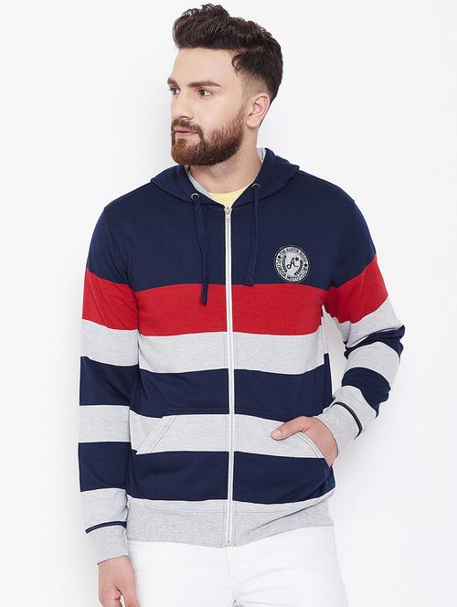 navy blue color block sweatshirt - 16634429 - Standard Image - 1
