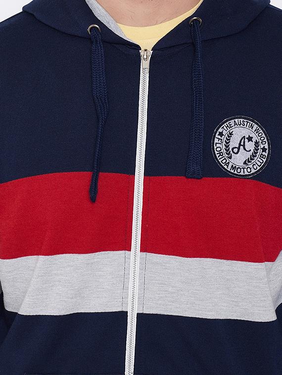 navy blue color block sweatshirt - 16634429 - Zoom Image - 5