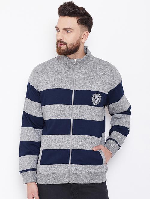 grey striped sweatshirt - 16634439 - Standard Image - 1
