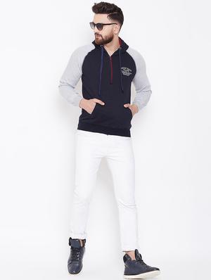 navy blue color block sweatshirt - 16634450 - Standard Image - 4