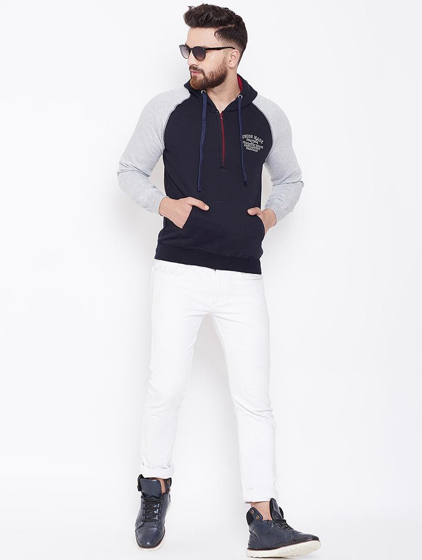 navy blue color block sweatshirt - 16634450 - Zoom Image - 4
