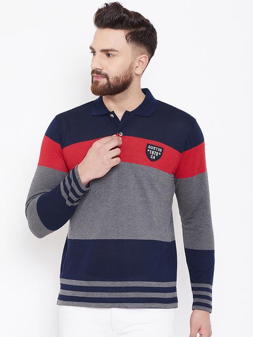 multi color block collared t-shirt - 16634457 - Very Small Image - 1