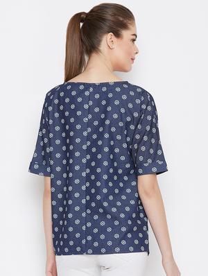 round neck floral top - 16634503 - Standard Image - 3