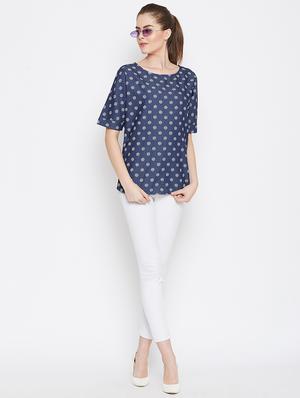 round neck floral top - 16634503 - Standard Image - 4