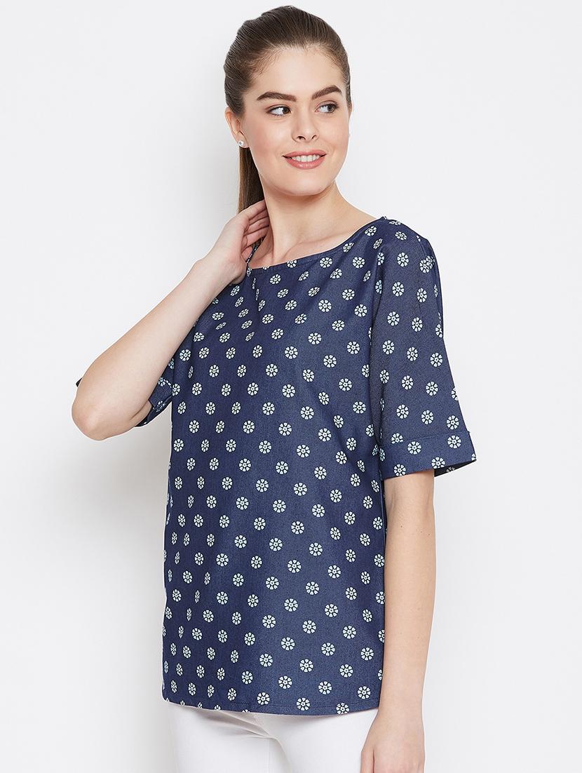 round neck floral top - 16634503 - Zoom Image - 2