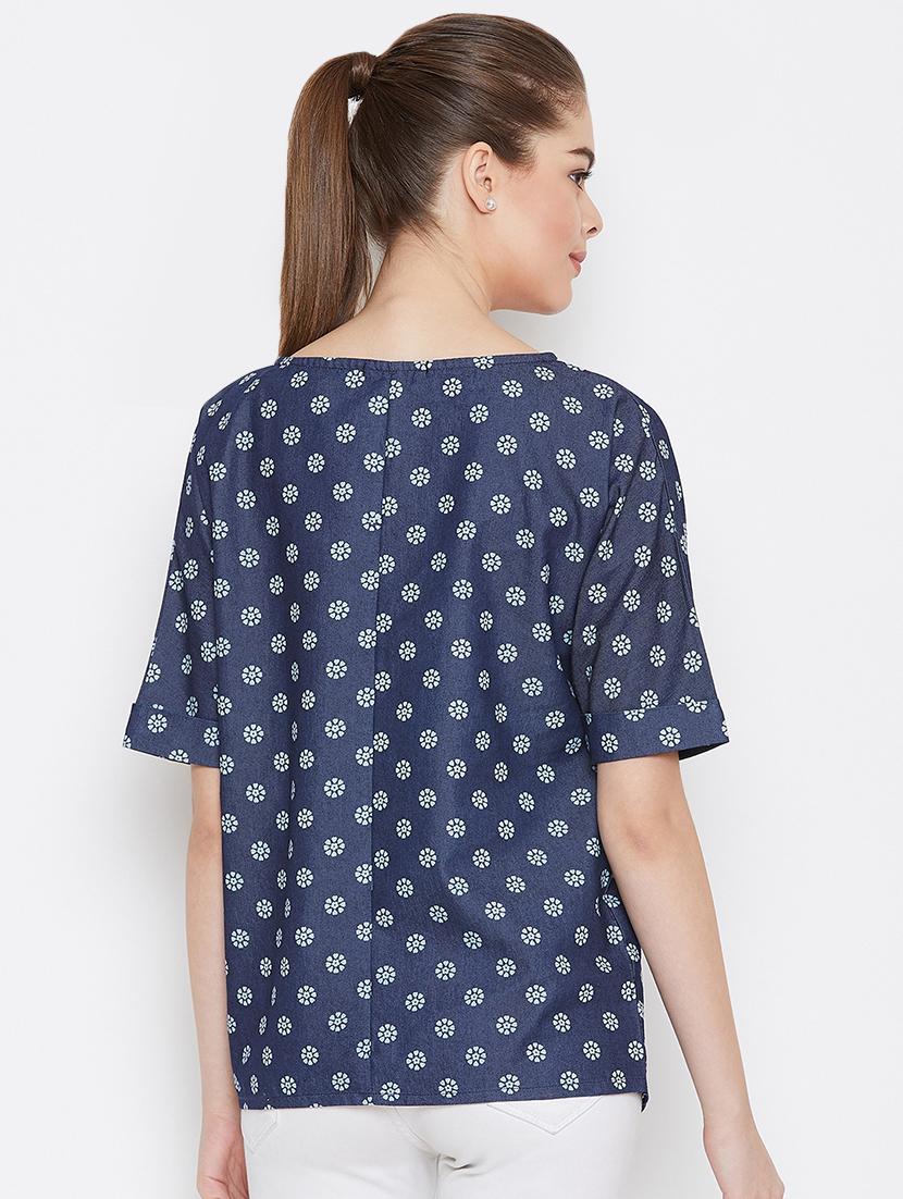 round neck floral top - 16634503 - Zoom Image - 3