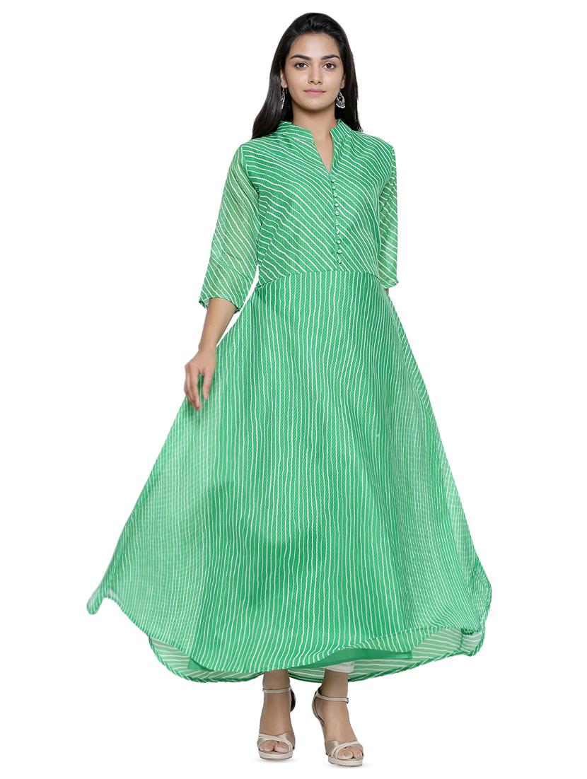 striped flared kurta - 16634516 - Zoom Image - 1