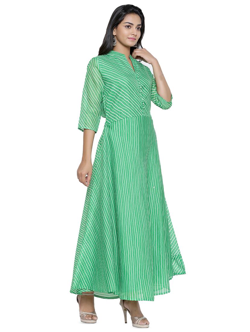 striped flared kurta - 16634516 - Zoom Image - 2