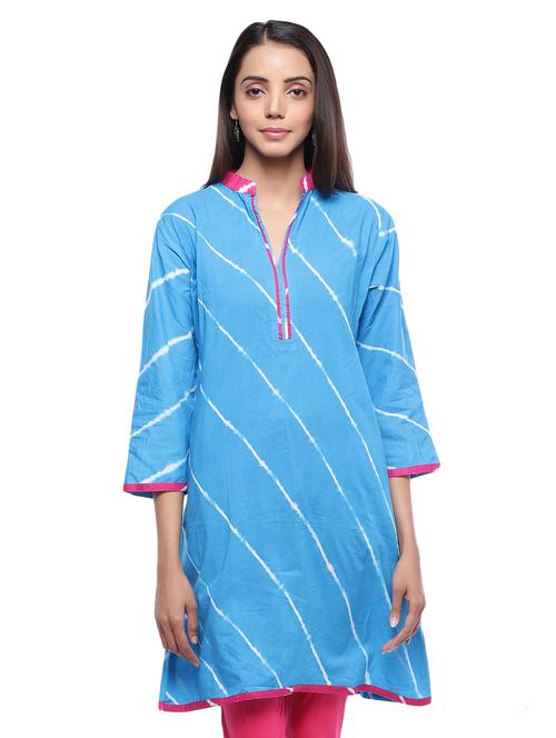 stripes a-line kurta - 16634531 - Standard Image - 1