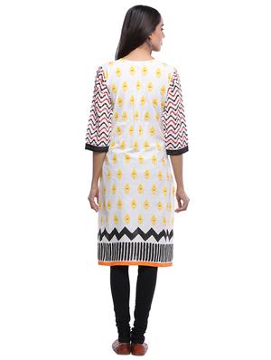 printed straight kurta - 16634538 - Standard Image - 3