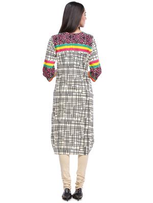 abstract printed straight kurta - 16634540 - Standard Image - 3