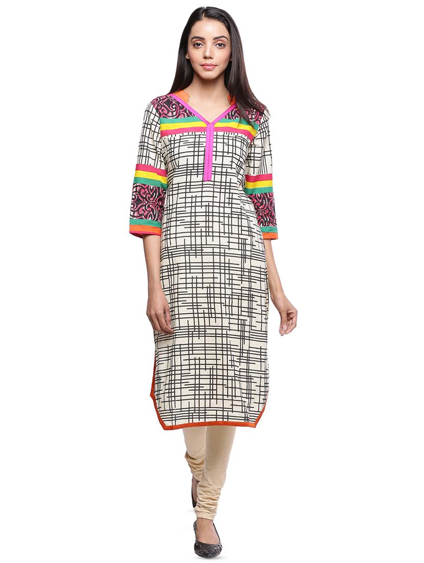 abstract printed straight kurta - 16634540 - Zoom Image - 1