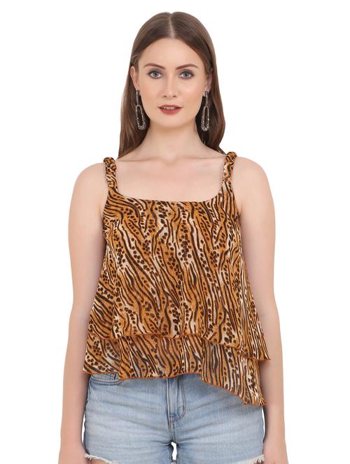 cami neck animal layered top - 16634583 - Standard Image - 1