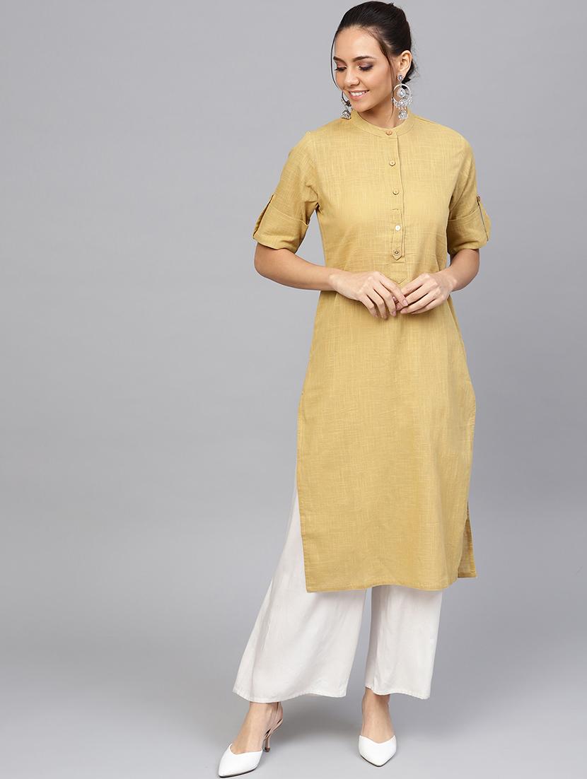 solid straight kurta - 16634751 - Zoom Image - 1