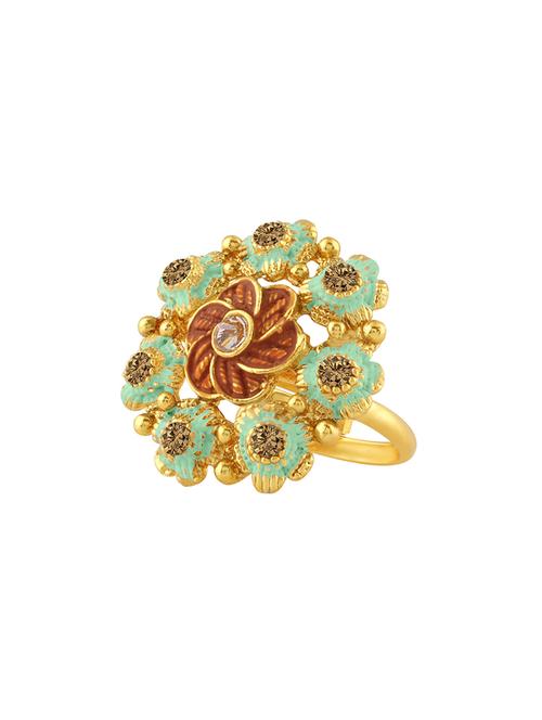 gold metal finger ring - 16634780 - Standard Image - 1