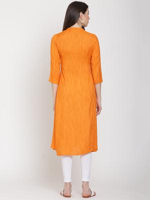 solid a-line kurta - 16634952 - Standard Image - 3