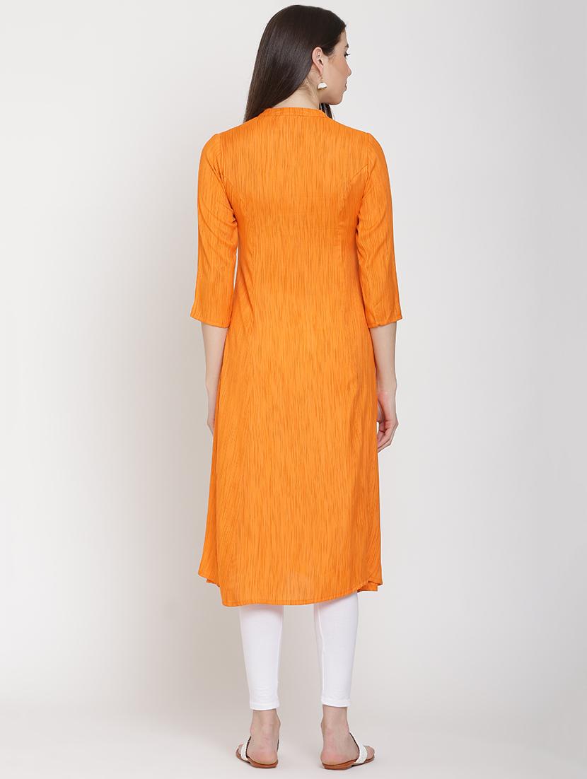 solid a-line kurta - 16634952 - Zoom Image - 3