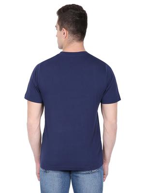 navy blue chest print t-shirt - 16635079 - Standard Image - 3