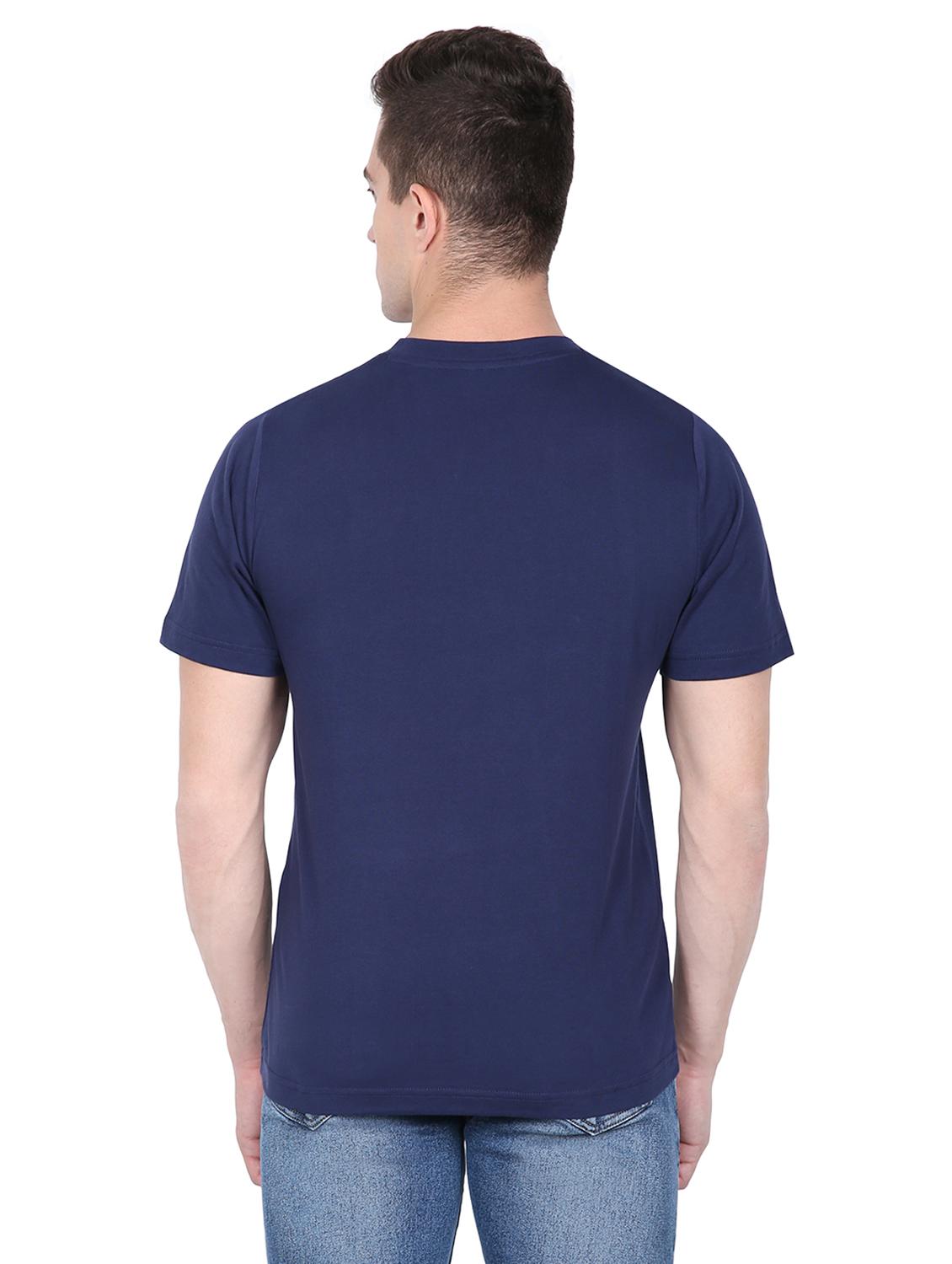 navy blue chest print t-shirt - 16635079 - Zoom Image - 3
