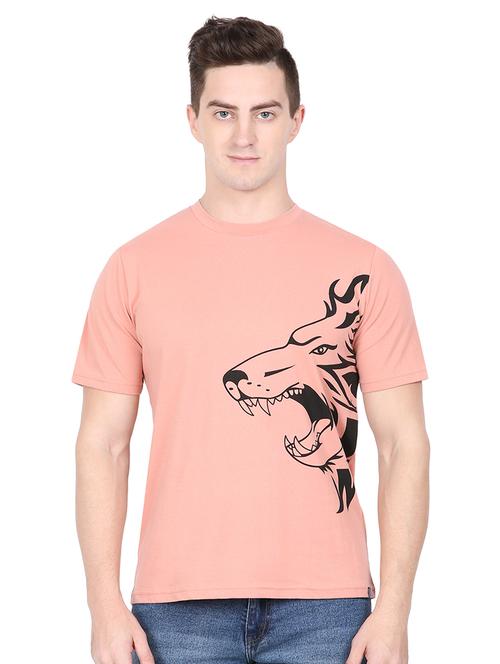 pink chest print t-shirt - 16635080 - Standard Image - 1