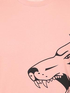 pink chest print t-shirt - 16635080 - Standard Image - 5