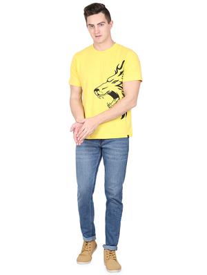 yellow chest print t-shirt - 16635081 - Standard Image - 4