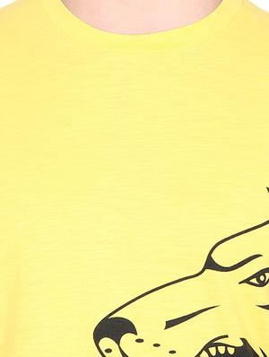 yellow chest print t-shirt - 16635081 - Standard Image - 5
