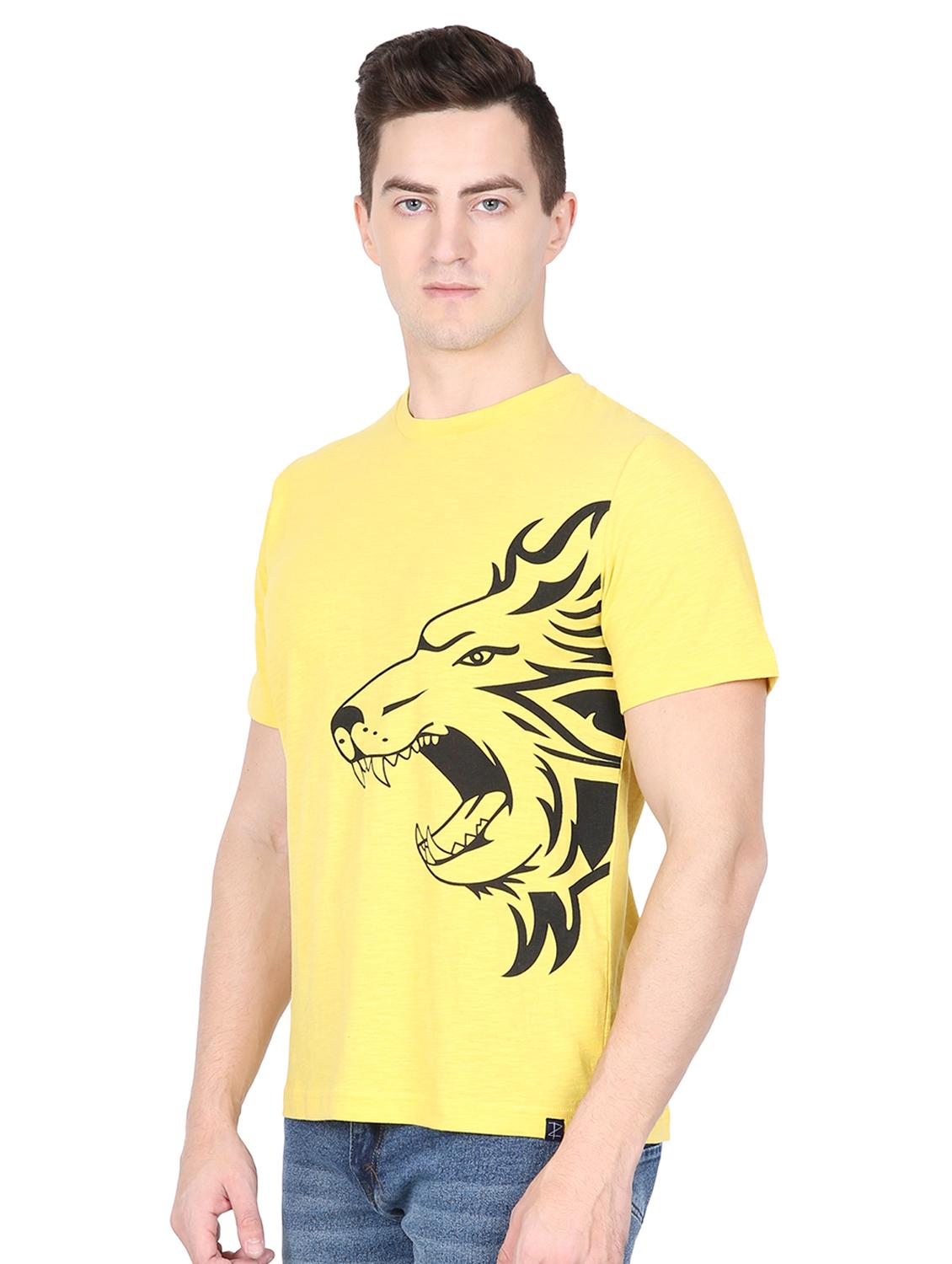 yellow chest print t-shirt - 16635081 - Zoom Image - 2