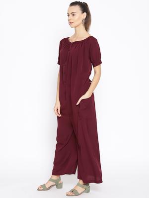 tie back abstract full leg jumpsuit - 16635159 - Standard Image - 2