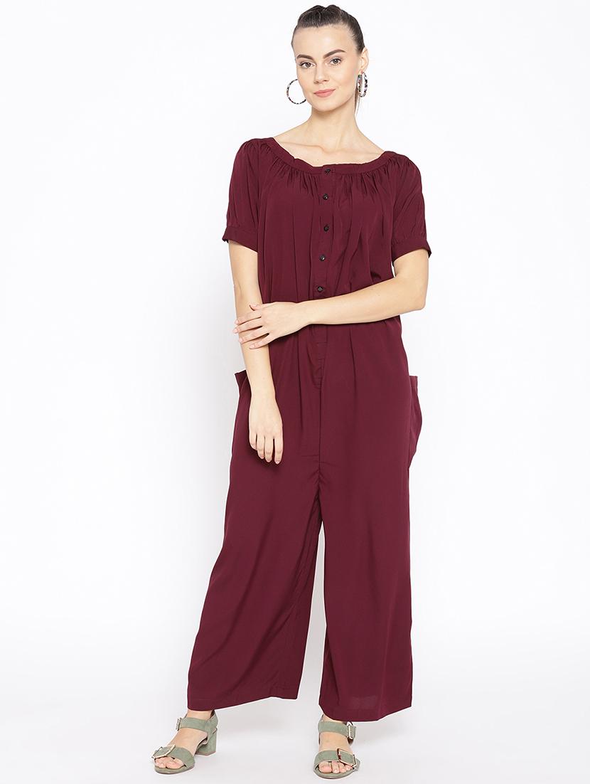tie back abstract full leg jumpsuit - 16635159 - Zoom Image - 1