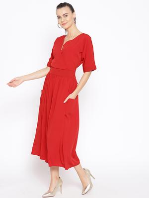 tie back solid jumpsuit - 16635163 - Standard Image - 2