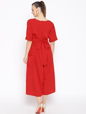 tie back solid jumpsuit - 16635163 - Standard Image - 3