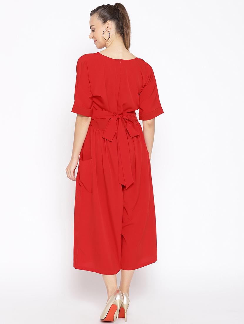 tie back solid jumpsuit - 16635163 - Zoom Image - 3