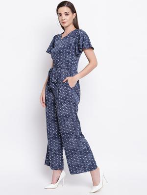 tie front bell sleeved jumpsuit - 16635167 - Standard Image - 2