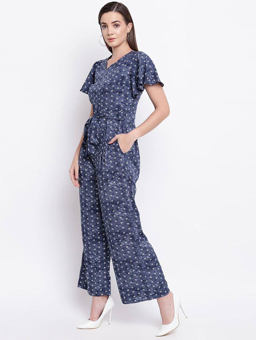 tie front bell sleeved jumpsuit - 16635167 - Zoom Image - 2