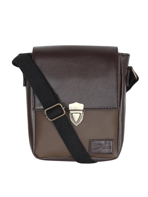 brown leatherette (pu) regular messengerbag - 16635304 - Very Small Image - 1