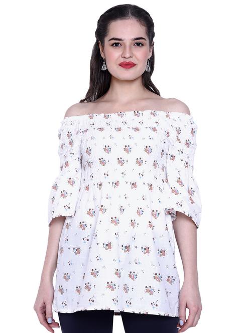 off shoulder floral top - 16635340 - Standard Image - 1