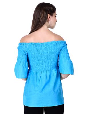 off shoulder smocked top - 16635344 - Standard Image - 3