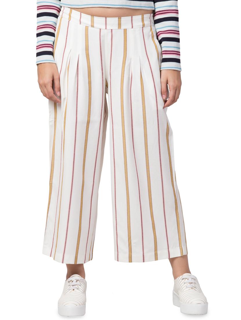 high rise striped palazzo - 16635353 - Zoom Image - 1